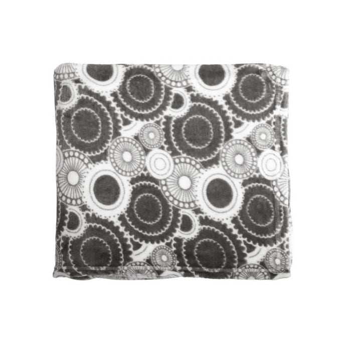 Assorted Plush Throw Rug 125 x 150 cm Circle Charcoal