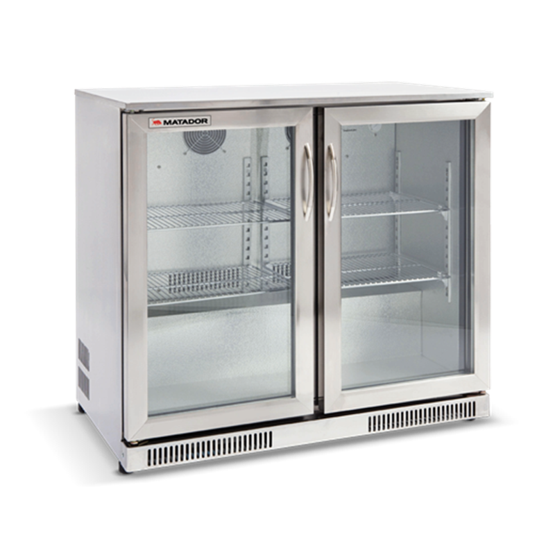 228L Stainless Steel Double Door Bar Fridge