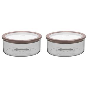 2PK Ecology Store Round 1.8L Glass Barrel/Canister 20.8cm - Clear Lid