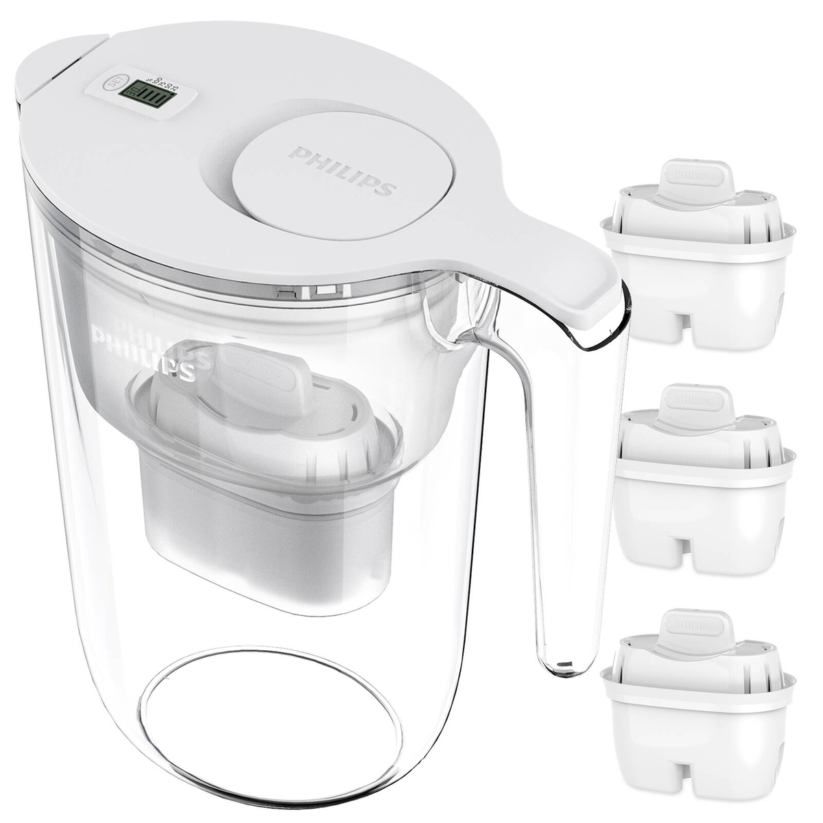Philips 3.4L White Water Filter Jug Value Pack including 3 x Micro X ...