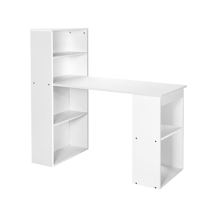 Costway Computer Gaming Desk Office W/bookshelf White
