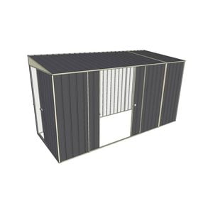Build-a-Shed 1.5 x 3.7 x 2m Double Sliding Side Door Skillion Shed - Grey