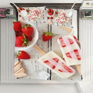 3D Fruit Ice Cream 335 Bed Pillowcases Quilt King Size