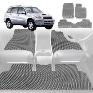 6D Diamond Car Floor Mats for Toyota RAV4 2-Door (XA20)2000-2005-Full Set-Grey-Outback GT
