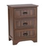 Costway 3 Drawers Bedside Table Wood Nightstand Storage Side Cabinet Home