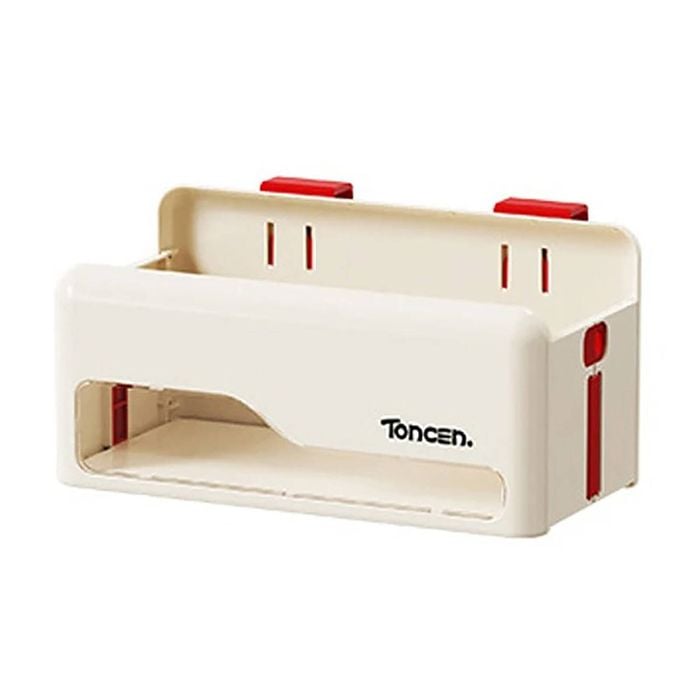 Foldable Hanging Storage Box No Drilling Required Wall-mounted Organizer（White）