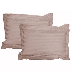 Accessorize 325TC Pair of Stripe Jumbo / Queen Pillowcases 55 cm x 80 cm Blush