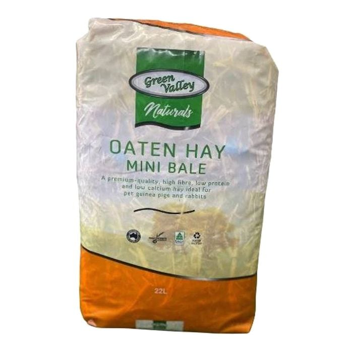 Green Valley Naturals Oaten Hay Mini Bale For Rabbits & Guinea Pigs 22l