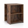 Costway 3tier End Table Square Sofa Side Storage Shelves Rustic Brown