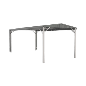 Absco Structures 3.00 x 6.00 x 2.66m Woodland Grey Single Gable Carport