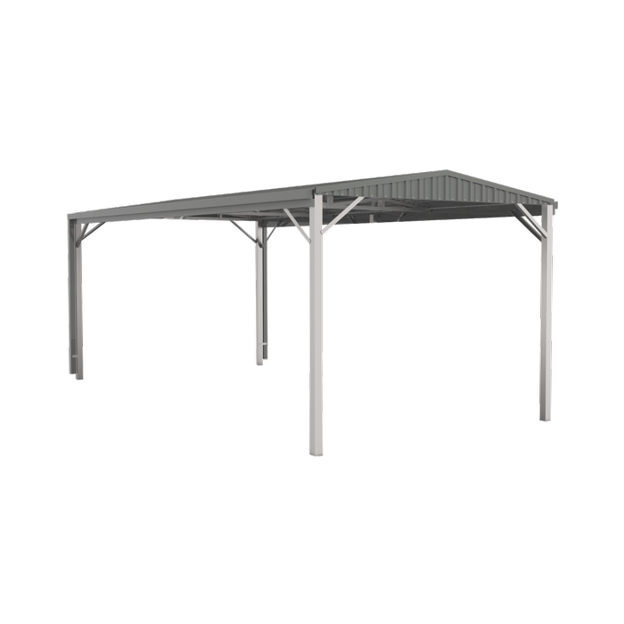 Absco Structures 3.00 x 6.00 x 2.66m Woodland Grey Single Gable Carport