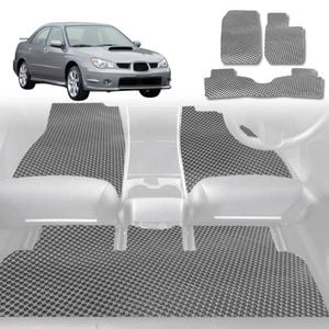 6D Diamond Car Floor Mats for Subaru Impreza 2000-2007-Full Set-Grey-Outback GT