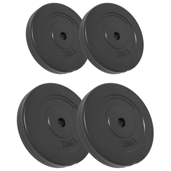 vidaXL 4x Weight Plates 30 kg Cement Dumbbell Barbell Plate Fitness Training
