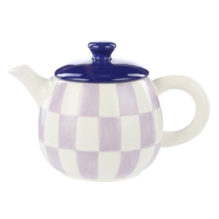 Emporium Check Teapot - Purple/blue