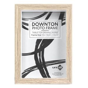 Unigift Downton Matt Wooden/Glass Picture Photo Frame 10x15cm Natural