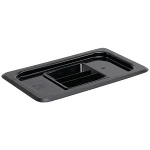 Vogue Gastronorm Lid Polycarbonate Black 1/4 Size Commercial Kitchen Storage