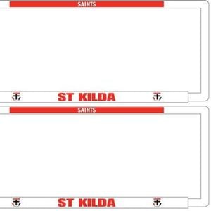AFL Car Number Plate Frame Set Of Two - St Kilda Saints - Front/Back