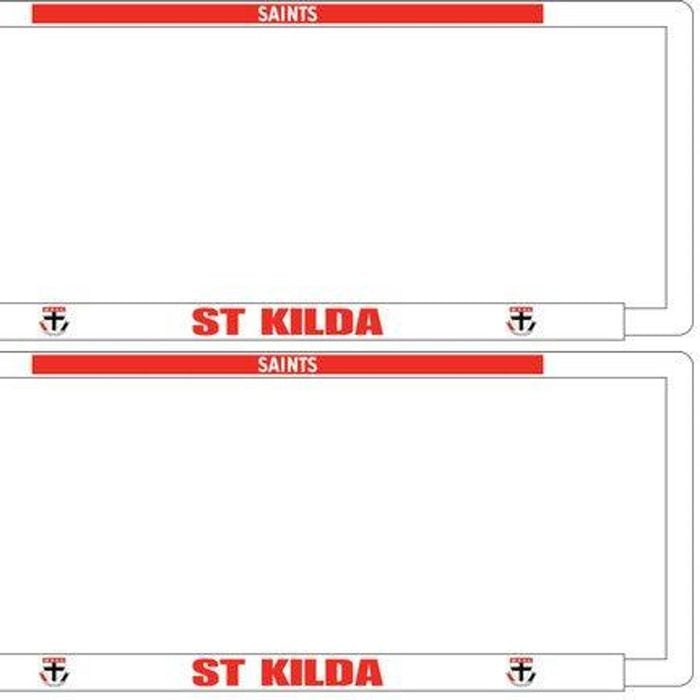 AFL Car Number Plate Frame Set Of Two - St Kilda Saints - Front/Back