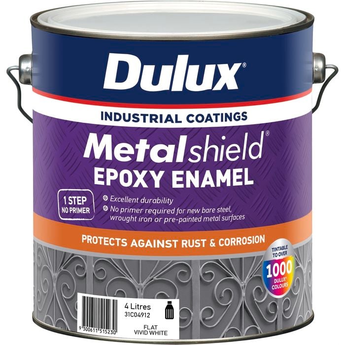 Dulux 4L Metalshield Epoxy Enamel Flat White