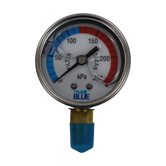 True Blue Pool Lower Mount Oil Filled Pressure Gauge