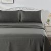LINENOVA 1800TC Striped Microfibre Sheet Set-Deep grey Double
