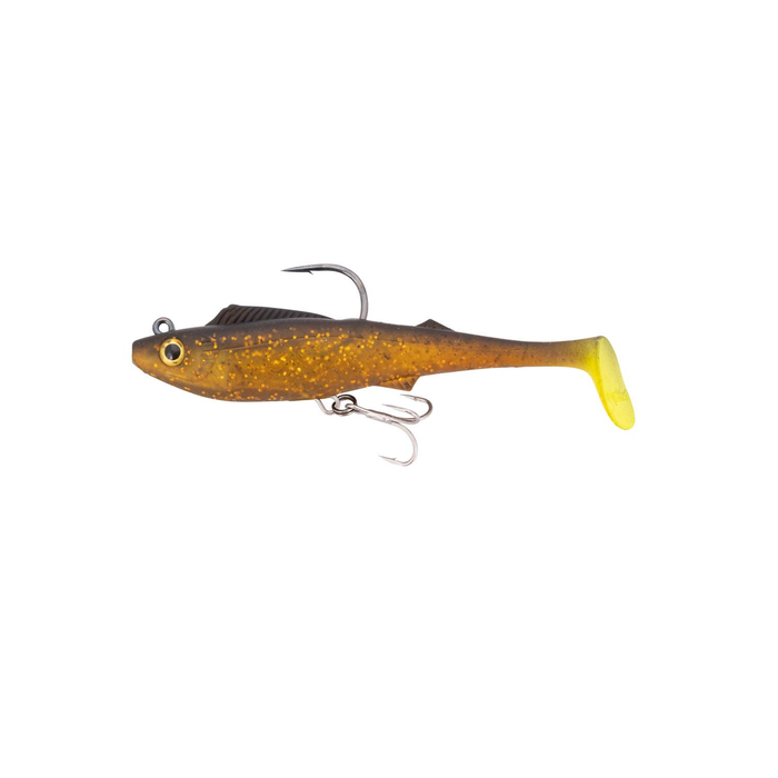 Berkley 2022 Shimma Pro Rig 6.5" Rigged Soft Plastic Fishing Lure Gold Chartreuse