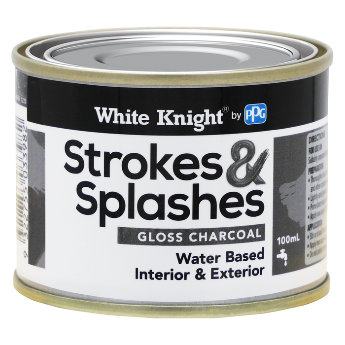 White Knight 100ml Charcoal Strokes And Splashes Paint