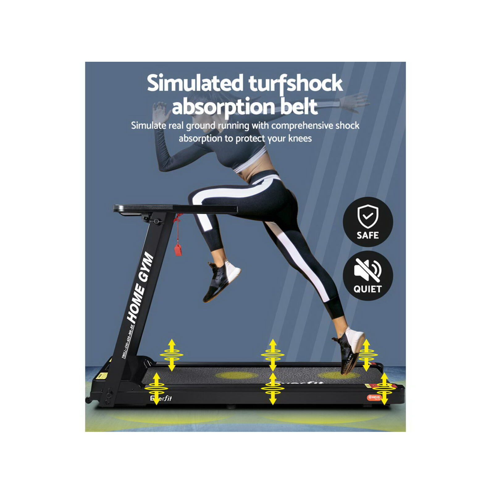 Everfit black electric foldable treadmill hotsell