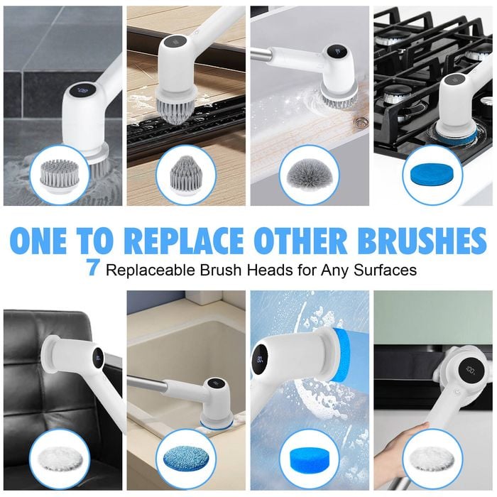 Advwin Electric Spin Scrubber, Cordless Cleaning Brush with 7 ...