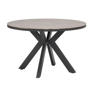 FurnitureOkay Capri Sintered Stone Outdoor Dining Table (120cm Round) - Charcoal