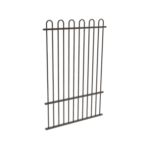 ProtectorAl 350 - 1200 x 1800mm Black Aluminium Loop Top Pool Fence Panel With Mid Rail