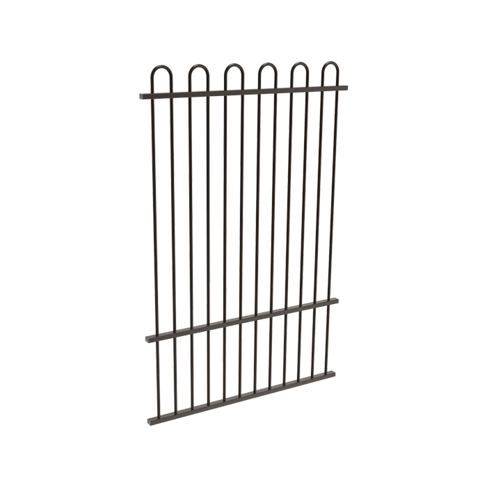 ProtectorAl 350 - 1200 x 1800mm Black Aluminium Loop Top Pool Fence Panel With Mid Rail