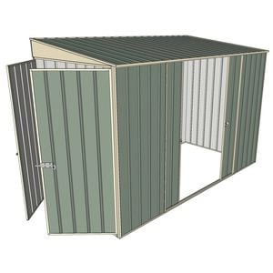 Build-a-Shed 1.5 x 3 x 2m Double Sliding Side Door Skillion Shed - Green