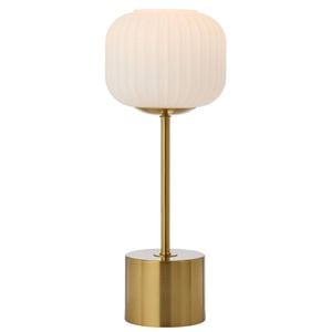 Telbix Liam Modern Table Desk Lamp Light Metal Glass Antique Gold Gloss