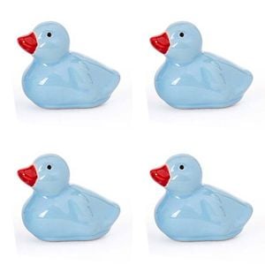 4x Floating Duckling Porcelain Home/Garden Lawn Ornament Display Mixed Blue Asst