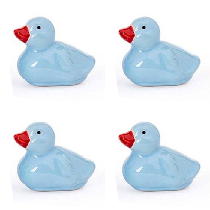 4x Floating Duckling Porcelain Home/Garden Lawn Ornament Display Mixed Blue Asst