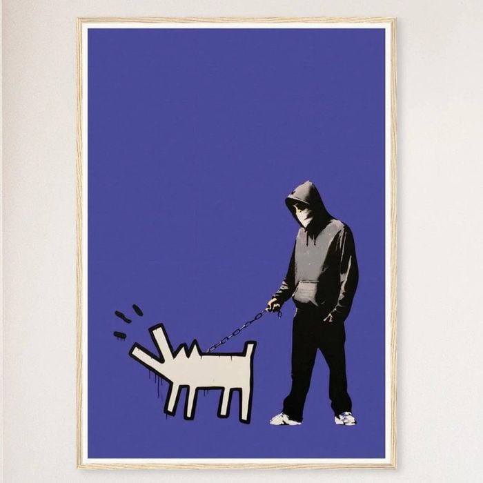 Galrie Banksy Choose Your Weapon Purple Poster Print 2010 - Edgy Art for Your Collection, Wood Frame, A2 42 x 60cm (16 x 24inch)