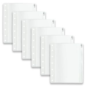6pc Colourhide Bindermate A4 Pencil Case Insert Organiser For Binders Clear Lrg