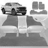 6D Diamond Car Floor Mats for Ford Ranger 2018-2022-Full Set-Grey-Outback GT