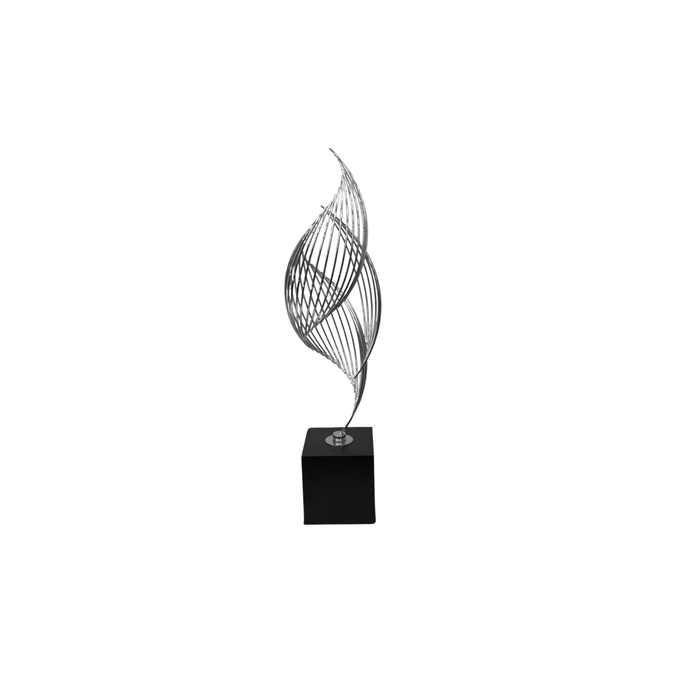 Elegant Collections Medium Black/Silver Ribbon Decorative Sculpture