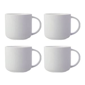 4x Maxwell & Williams White Basics 440ml Snug Mug Coffee/tea Hot Drink Cup White