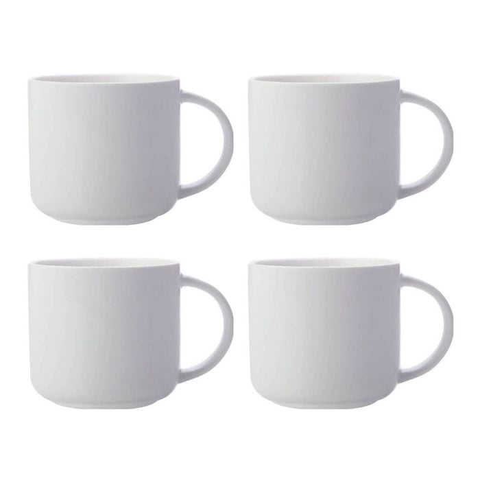 4x Maxwell & Williams White Basics 440ml Snug Mug Coffee/tea Hot Drink Cup White