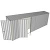 Build-a-Shed 0.8 x 6 x 2m Single Hinged Door Skillion Shed with Double Hinged Side Doors - Zinc