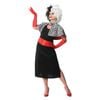 Cruella De Vil Deluxe Adult Halloween Costume with Wig and Cape by Disney, Medium