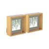 Nicola Spring 3D Deep Box Photo Frames - 6 x 6" with 4 x 4" Mount - Light Wood - Pack of 2