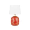Telbix Wishes Modern Table Desk Lamp Light Ceramic Fabric Red Gold Ivory