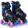 Costway Adjustable Roller Skates Quad Skating Shoes Beginner Age 5-7 Blue