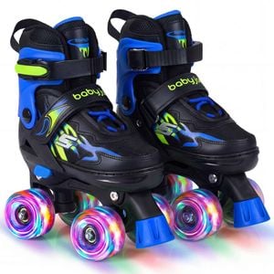 Costway Adjustable Roller Skates Quad Skating Shoes Beginner Age 5-7 Blue