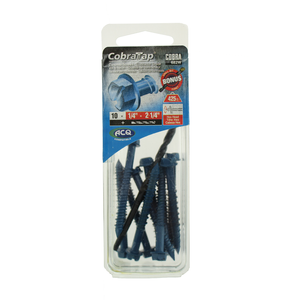 Cobra 6 x 55mm Hex Head Concrete Screws With Drill - 10 Pack