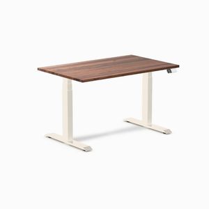 Desky Dual Hardwood Sit Stand Desk Wheat Frame 120cm